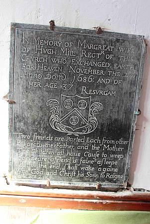Beaford - Mill Memorial Tablet 1686
